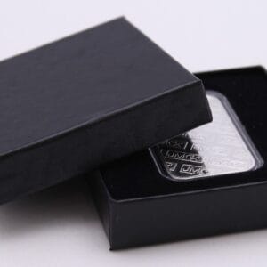 BOX & HOLDER for 1oz SILVER BAR IN AIRTITE CAPSULE BLACK FELT INTERIOR