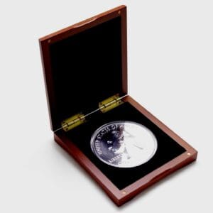Cherry Wood Box for America the Beautiful Silver 5 Ounce Quarter, Black Interior