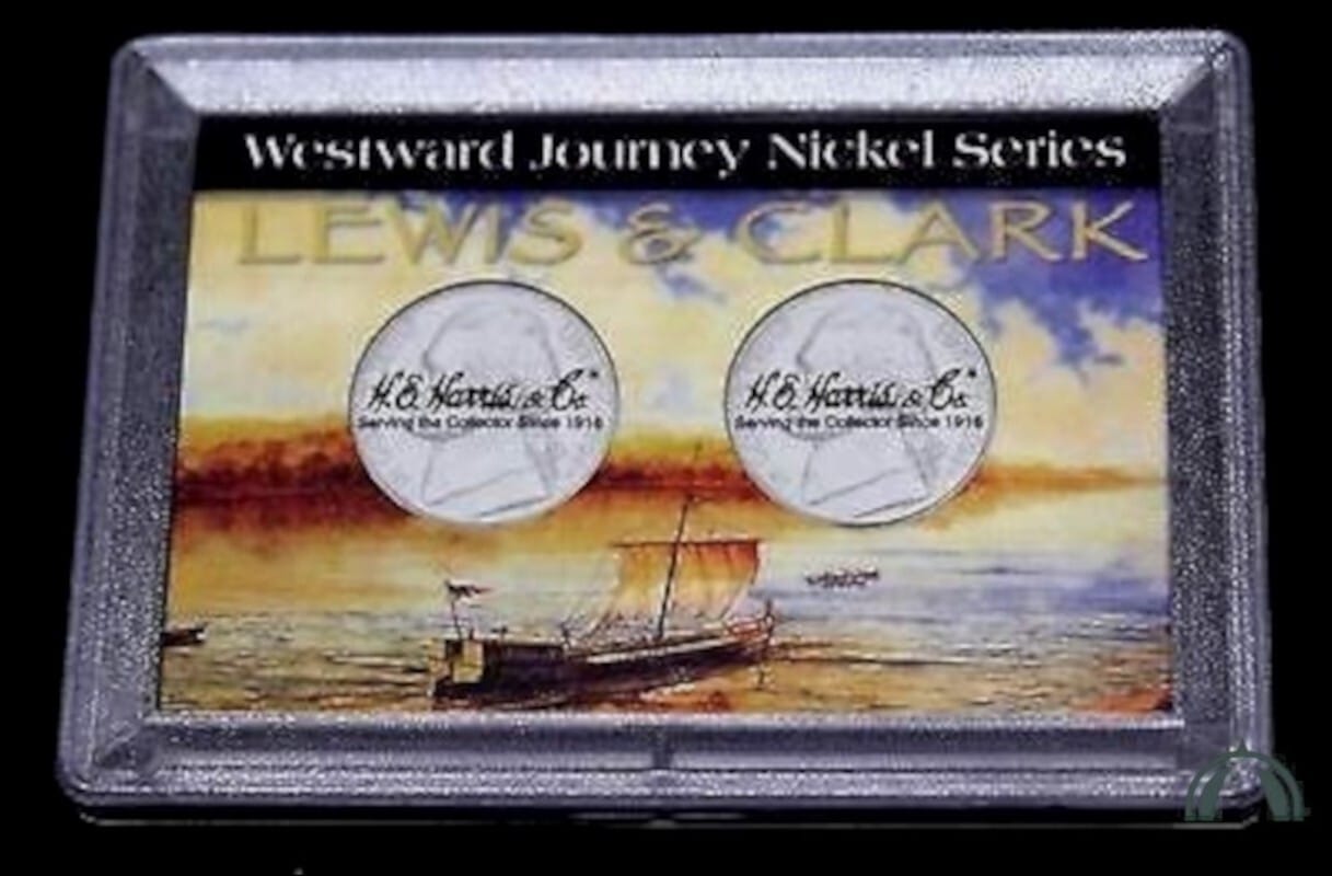 2004 Lewis &Amp; Clark Nickel Case, 2 Holes, 2X3 Frosty Case By Whitman, H.e. Harris 1 2004 LEWIS & CLARK NICKEL CASE, 2 HOLES, 2x3 FROSTY CASE BY WHITMAN, H.E. HARRIS
