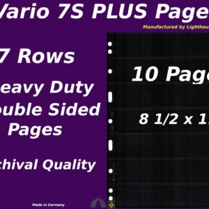 20 VARIO 7S PLUS 7 Pocket Double Sided Pages for Stamp & Other Collecting, Black