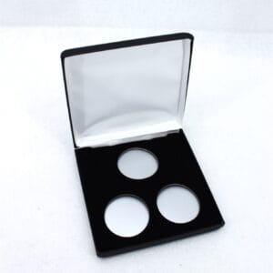 Black Leatherette Box for 3 American Silver Eagles in Direct Fit Coin Capsules