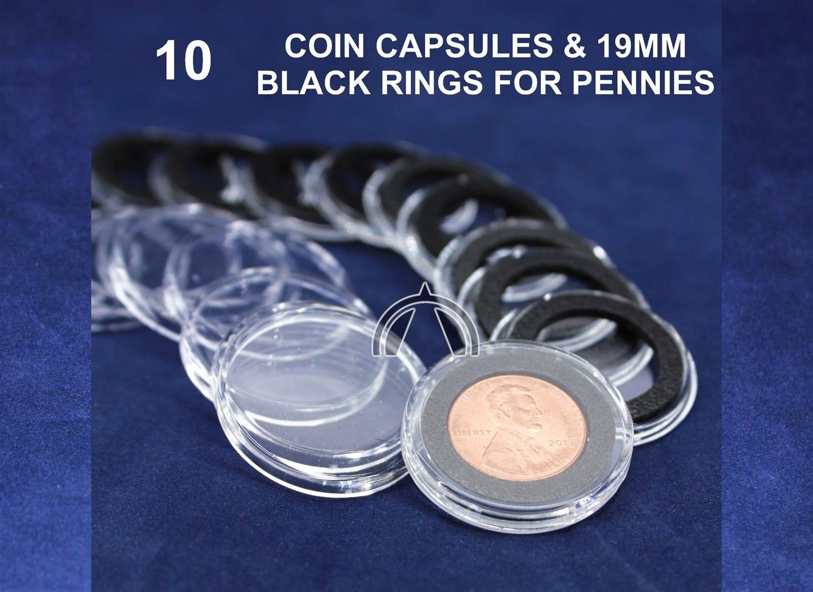 10 Genuine Airtite Coin Capsules Holder With Black Rings For Penny, 19Mm 2 10 Genuine Airtite Coin Capsules Holder with Black Rings for Penny, 19mm - Image 2