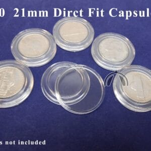 25 21mm Direct Fit Coin Capsule Holders for US Nickel & Other 21mm Coins
