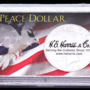 Peace Silver Dollar Case with American Flag & Dove, 2x3