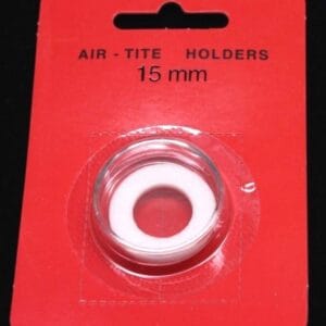 15mm Air-tite Coin Capsule w White Ring for US Gold $1 1854-1889 Type 2 & 3
