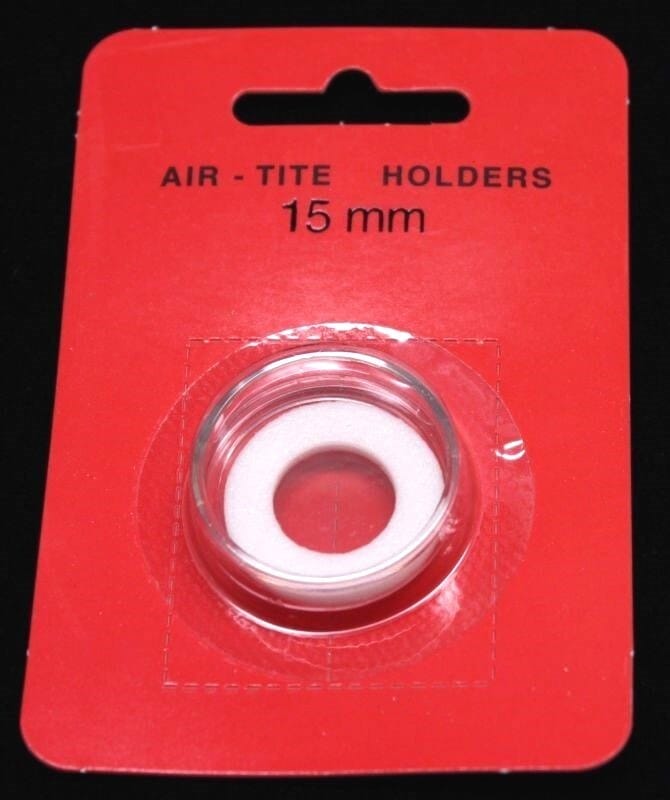15Mm Air-Tite Coin Capsule W White Ring For Us Gold $1 1854-1889 Type 2 &Amp; 3 1 15mm Air-tite Coin Capsule w White Ring for US Gold $1 1854-1889 Type 2 & 3