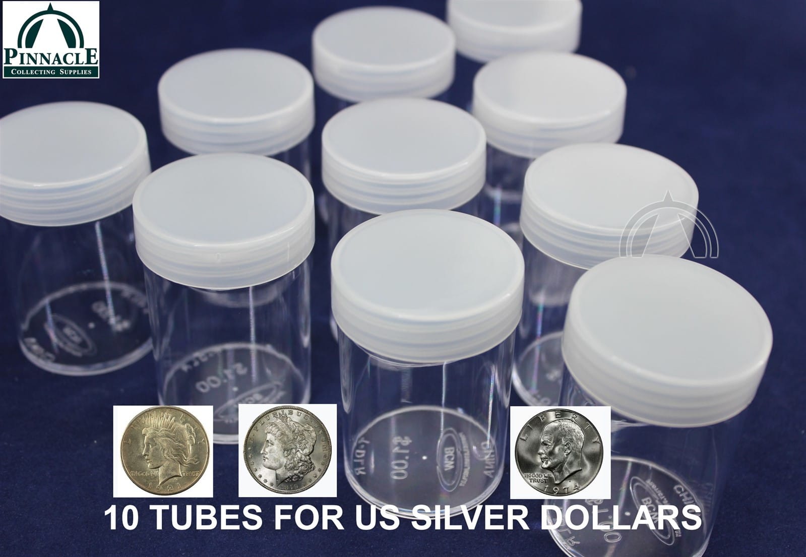 5 Large Dollar Round Coin Tubes W Screw Lid Silver Dollars Peace Morgan &Amp; Ike 1 5 Large Dollar Round Coin Tubes w Screw Lid Silver Dollars Peace Morgan & Ike