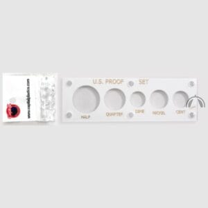Capital Plastics White Proof Set | 5 Coin Set Holder Penny through Half Dollar
