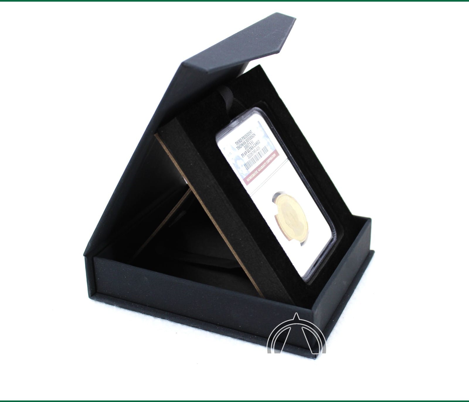 Black Magnetic Lid 1 Slab Display Box With Easel For Pcgs Ngc &Amp; Others 2 Black Magnetic Lid 1 Slab Display Box With Easel for PCGS NGC & Others - Image 2