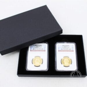 Black Wrapped Cardboard Presentation or Gift Box for 2 PCGS Certified Coin Slabs