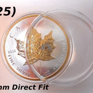 25 Airtite Coin Capsule Holders for Canadian 1 oz Silver Maple Leaf, 38mm