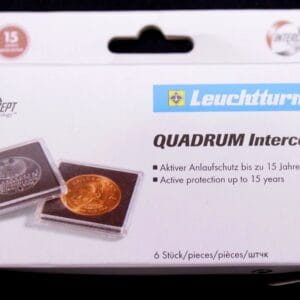6pk of 22mm QUADRUM INTERCEPT 2" x 2" Square Coin Capsules for 1/4oz Gold Eagle