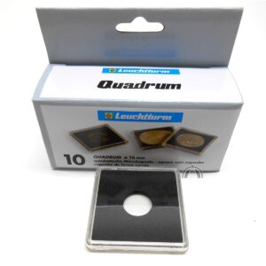 10 Pk 16mm QUADRUM 2"x2" Square Coin Capsules | 1/10oz Gold Vienna Philharmonic