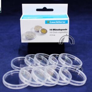 34mm - 10 Direct Fit Coin Capsule Holder for Canada 1/2oz Silver Maple Leaf