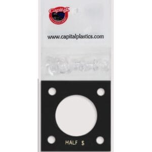 Capital Plastics Holder 2x2 for US 1/2 $ - Half Dollar - 50 Cent Coin - Black