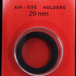 29mm AIRTITE COIN CAPSULE HOLDER Black Ring Lg Cent Lib Cap, Bust and Classic