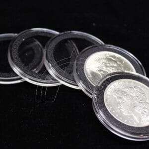 10 Genuine Airtite Coin Capsules w 38mm BLACK Rings for US Large Silver Dollars
