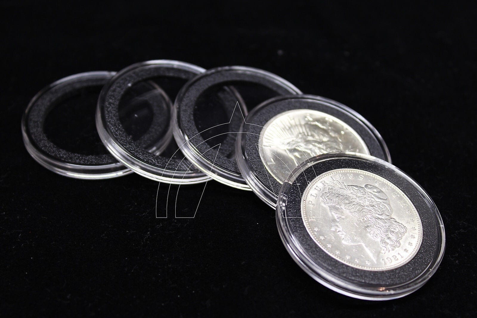 10 Genuine Airtite Coin Capsules W 38Mm Black Rings For Us Large Silver Dollars 1 10 Genuine Airtite Coin Capsules w 38mm BLACK Rings for US Large Silver Dollars