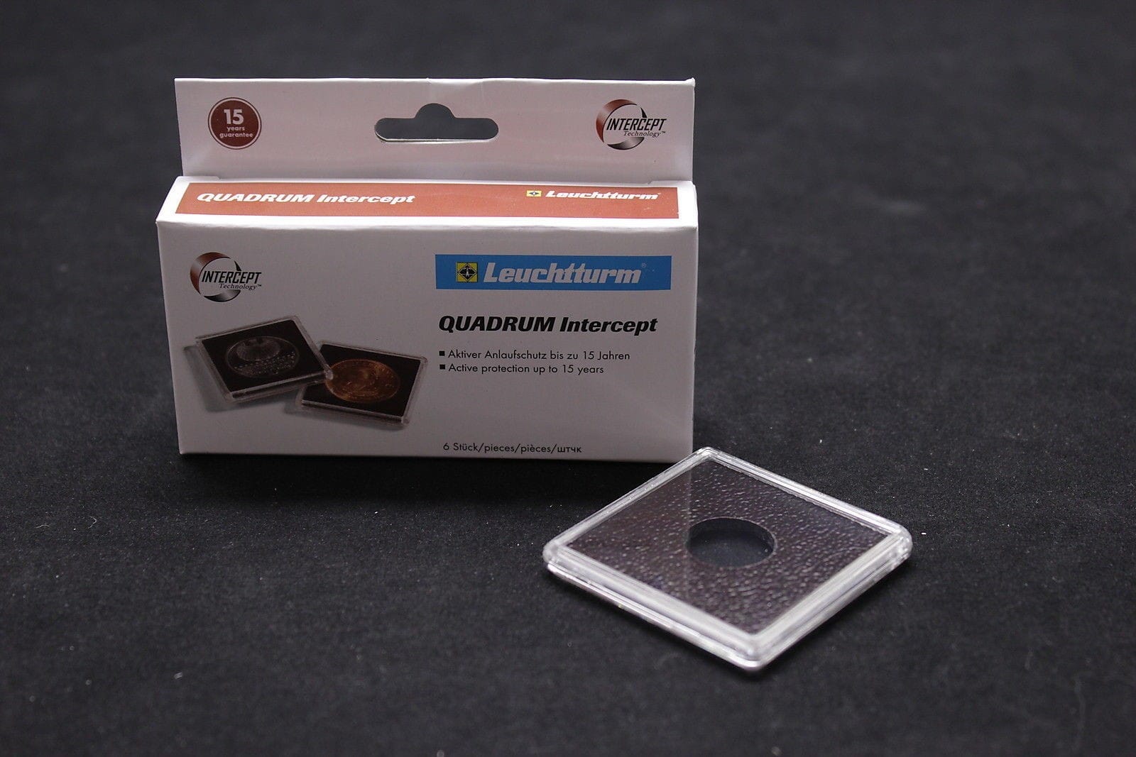 17Mm Quadrum Intercept Square Coin Capsule Holders, 6 Pack 1 17mm QUADRUM INTERCEPT Square Coin Capsule Holders, 6 Pack