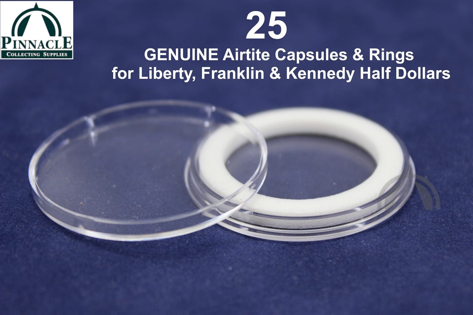 25 Genuine Airtite Coin Capsules W 30Mm White Rings For Us Half Dollars 50 Cents 2 25 GENUINE Airtite Coin Capsules w 30mm White Rings for US Half Dollars 50 Cents - Image 2