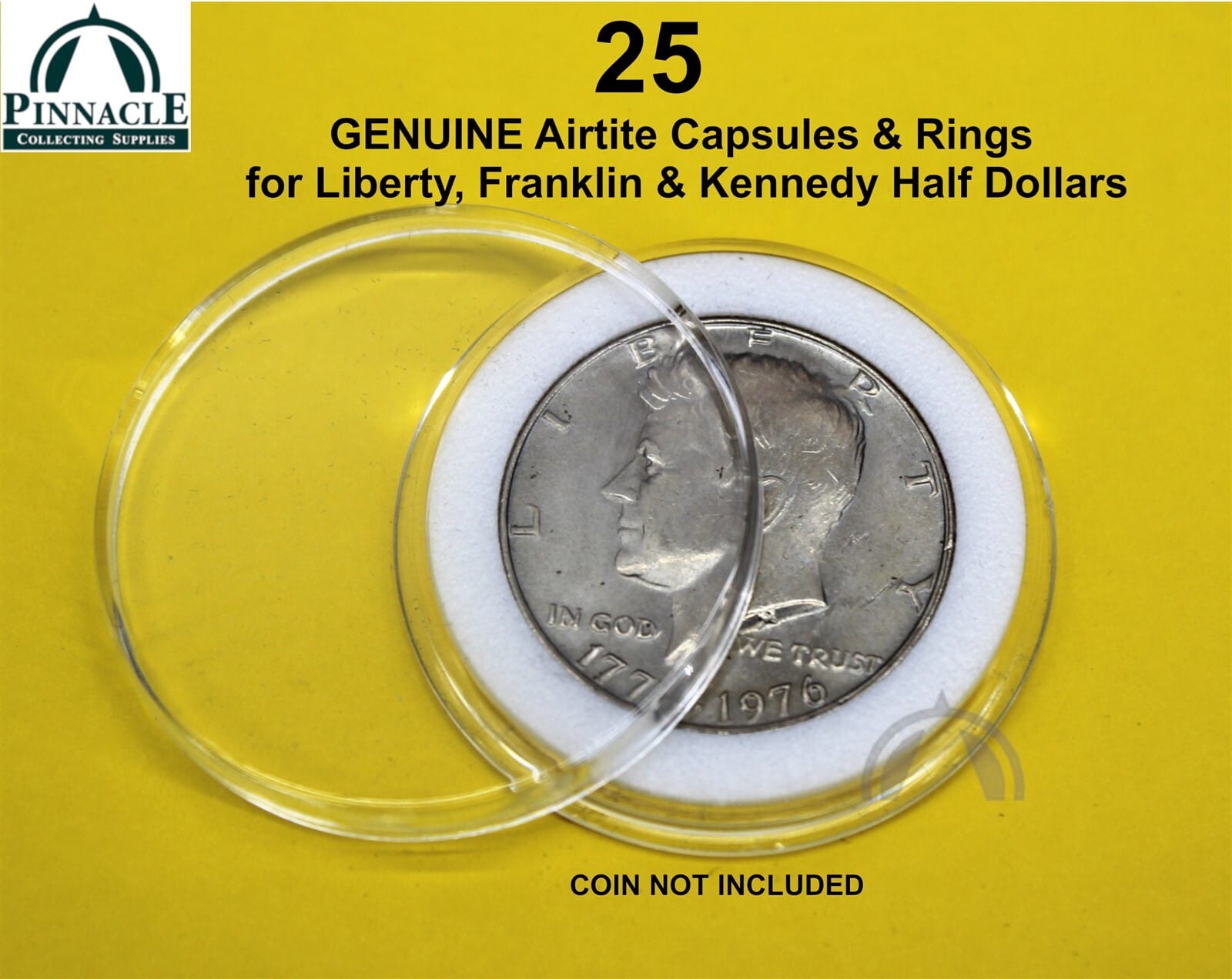 25 Genuine Airtite Coin Capsules W 30Mm White Rings For Us Half Dollars 50 Cents 3 25 GENUINE Airtite Coin Capsules w 30mm White Rings for US Half Dollars 50 Cents - Image 3