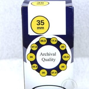 35mm Supersafe Self Adhesive 2x2 Flips for Coins of the World - 50 Flips / Box