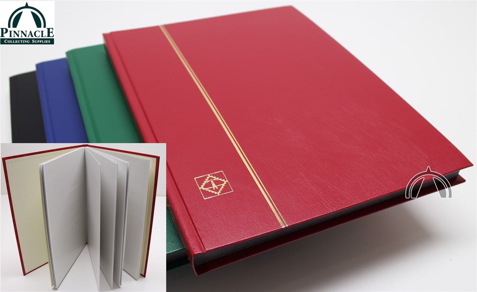 Red 32 Page Hardcover Stamp Stock Book W 9 Strips On White Pages 1 Red stock book with 32 white pages
