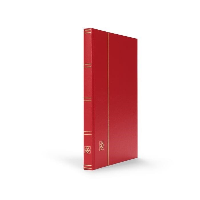 Red 32 Page Hardcover Stamp Stock Book W 9 Strips On White Pages 5 RED 32 Page Hardcover Stamp Stock Book w 9 Strips on WHITE Pages - Image 5