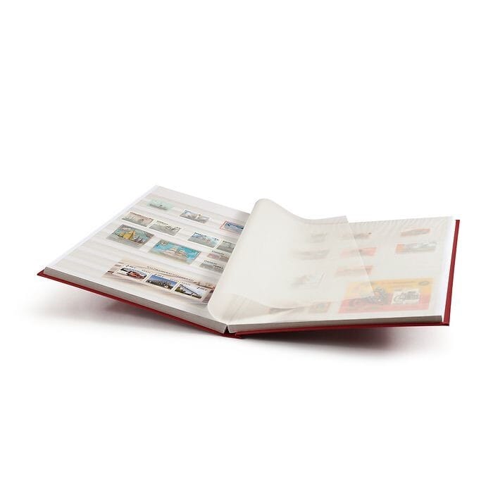 Red 32 Page Hardcover Stamp Stock Book W 9 Strips On White Pages 6 RED 32 Page Hardcover Stamp Stock Book w 9 Strips on WHITE Pages - Image 6