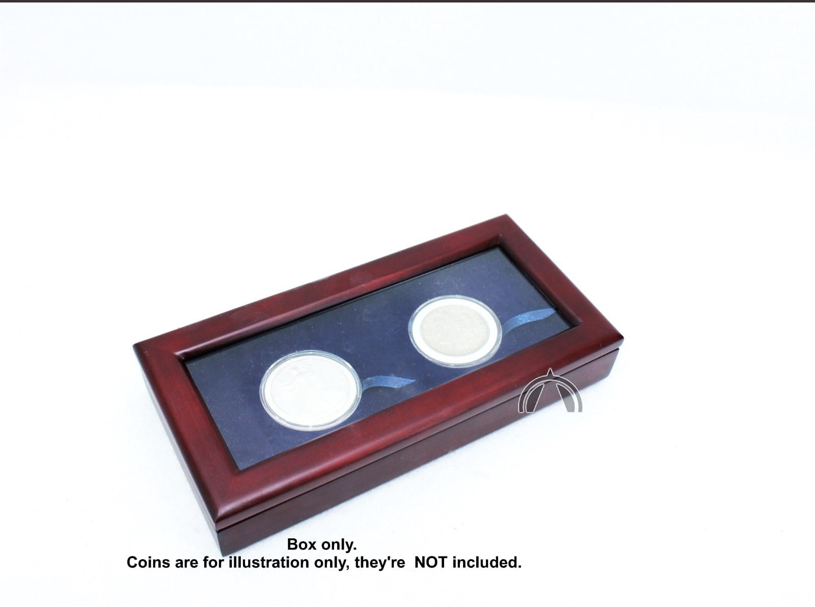 Glass Top Wood Box For Two 1Oz Silver Lady Liberty / American Silver Eagle Coins 3 Glass Top Wood Box for Two 1oz Silver Lady Liberty / American Silver Eagle Coins - Image 3