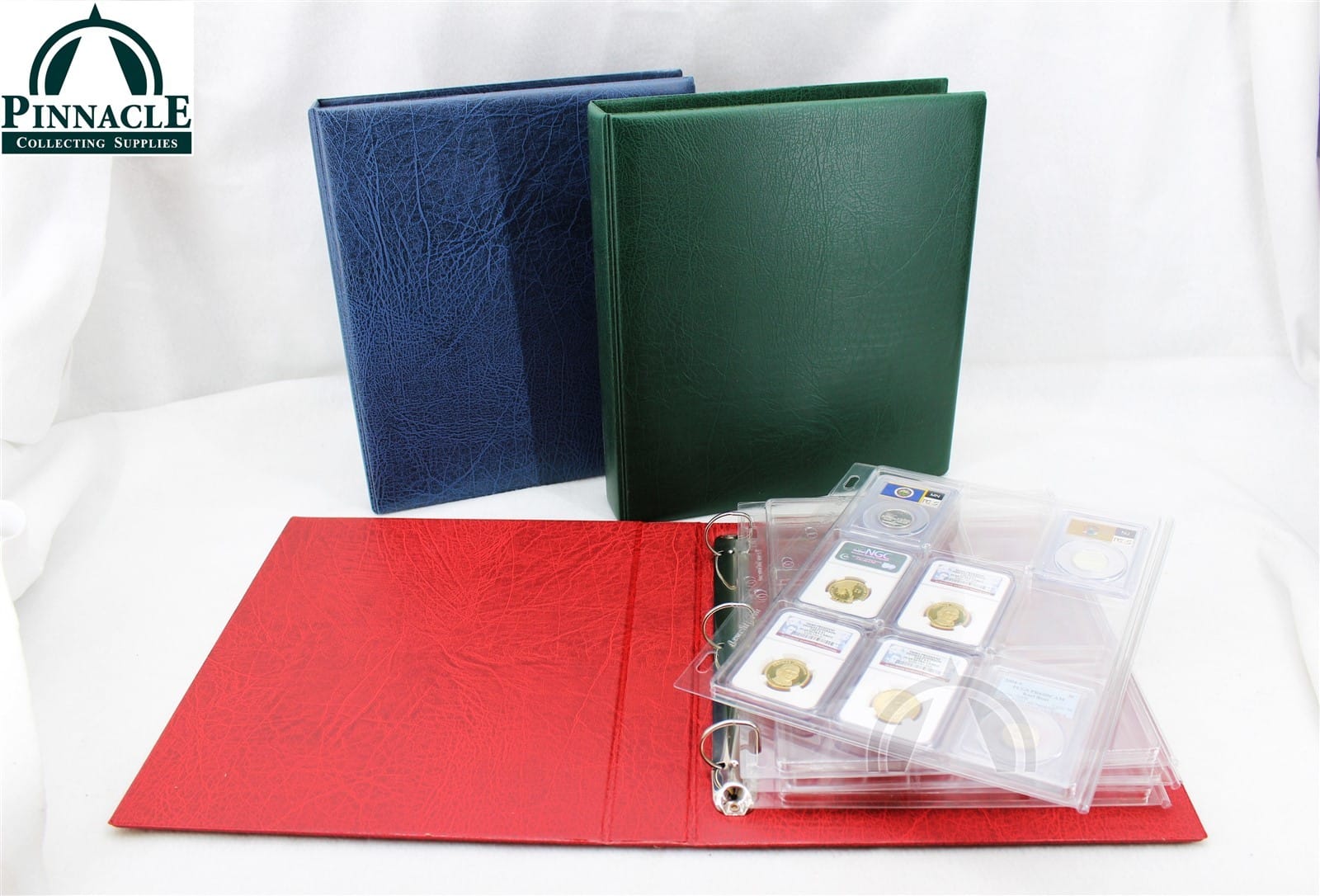 Album To Hold 36 Certified Coin Slabs / Grande F Red Binder &Amp; 4 Slab Pages 1 Album to hold 36 Certified Coin Slabs / Grande F RED Binder & 4 Slab Pages