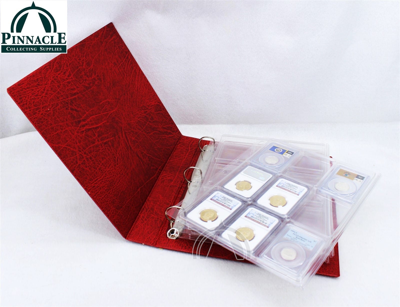 Album To Hold 36 Certified Coin Slabs / Grande F Red Binder &Amp; 4 Slab Pages 2 Album to hold 36 Certified Coin Slabs / Grande F RED Binder & 4 Slab Pages - Image 2