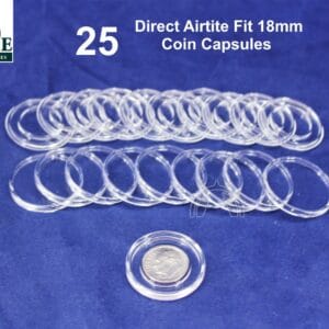25 Genuine Airtite Direct Fit Coin Capsules for US Dimes | Model A18