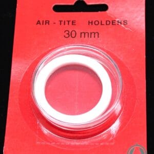 30mm Genuine Air-Tite Holder Coin Capsule w White Ring for US Half Dollars