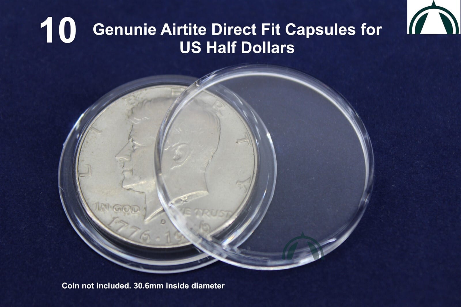 10 Genuine Airtite Direct Fit Coin Capsules For Liberty Franklin Kennedy Half $ 1 10 GENUINE Airtite Direct Fit Coin Capsules for Liberty Franklin Kennedy Half $