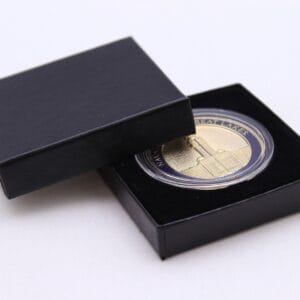 Black Paper Display Box & Capsule for 1.75" Military Challenge Coin, Airtite X