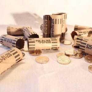 100 Preformed Small Dollar Coin Shotgun Roll Wrapper Easy Coin Storage by MMF