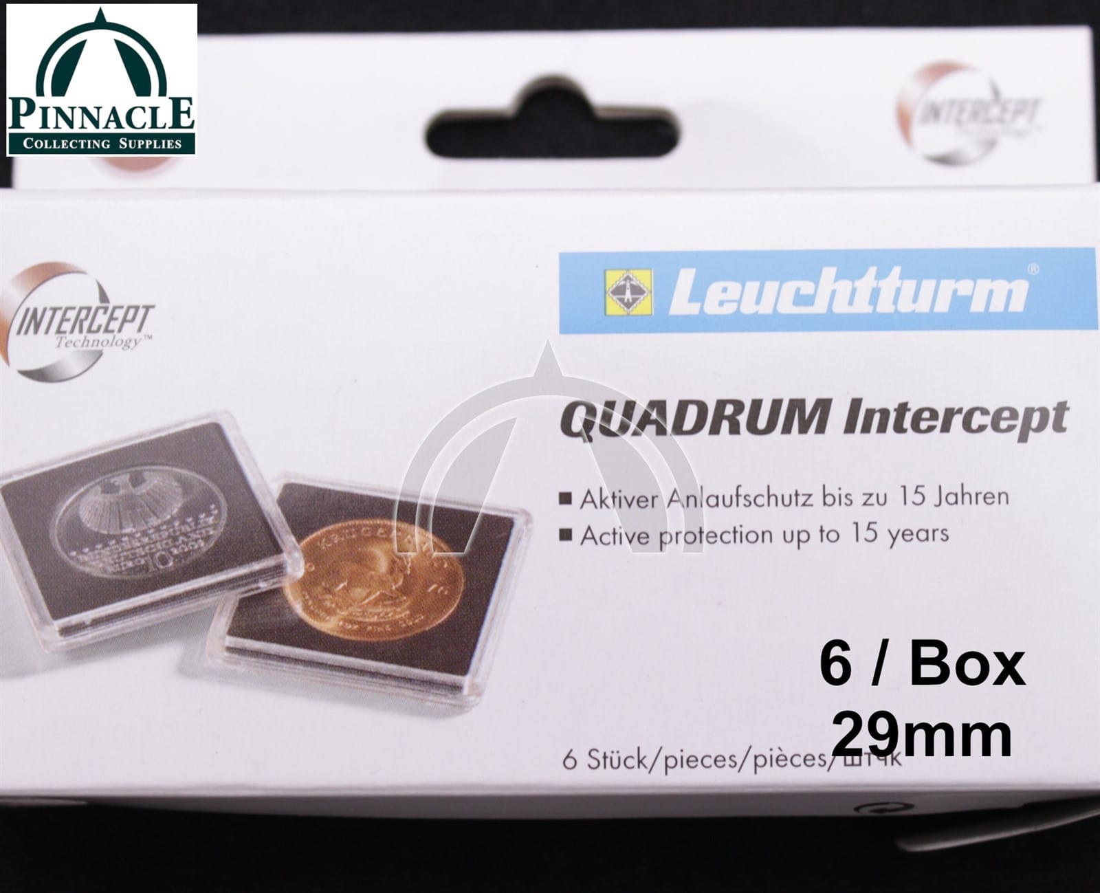 29Mm Quadrum Intercept Square Coin Capsule Holders 1/2Oz Gold Libertad / 6 Pack 2 29mm QUADRUM INTERCEPT Square Coin Capsule Holders 1/2oz Gold Libertad / 6 Pack - Image 2