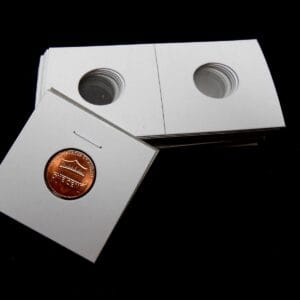 25 PREMIUM QUALITY CARDBOARD & MYLAR 2x2 PENNY CENT COIN HOLDER FLIPS