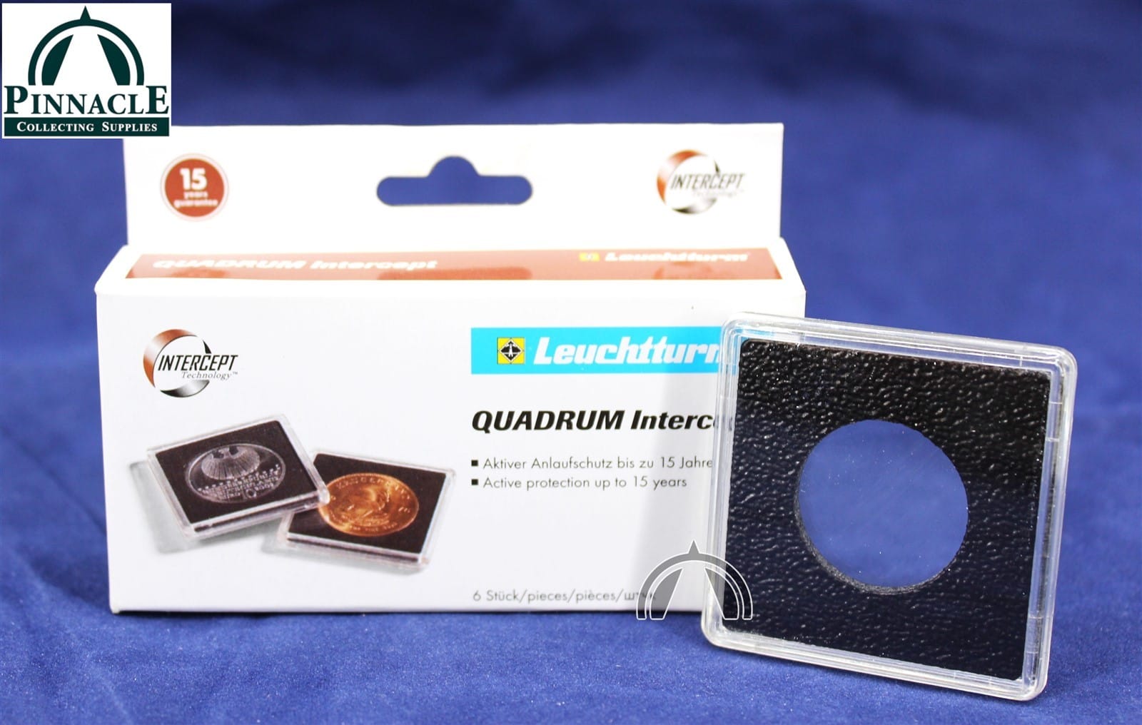 25Mm Quadrum Intercept Square Coin Capsule Holders, 6 Pack 1 25mm QUADRUM INTERCEPT Square Coin Capsule Holders, 6 Pack