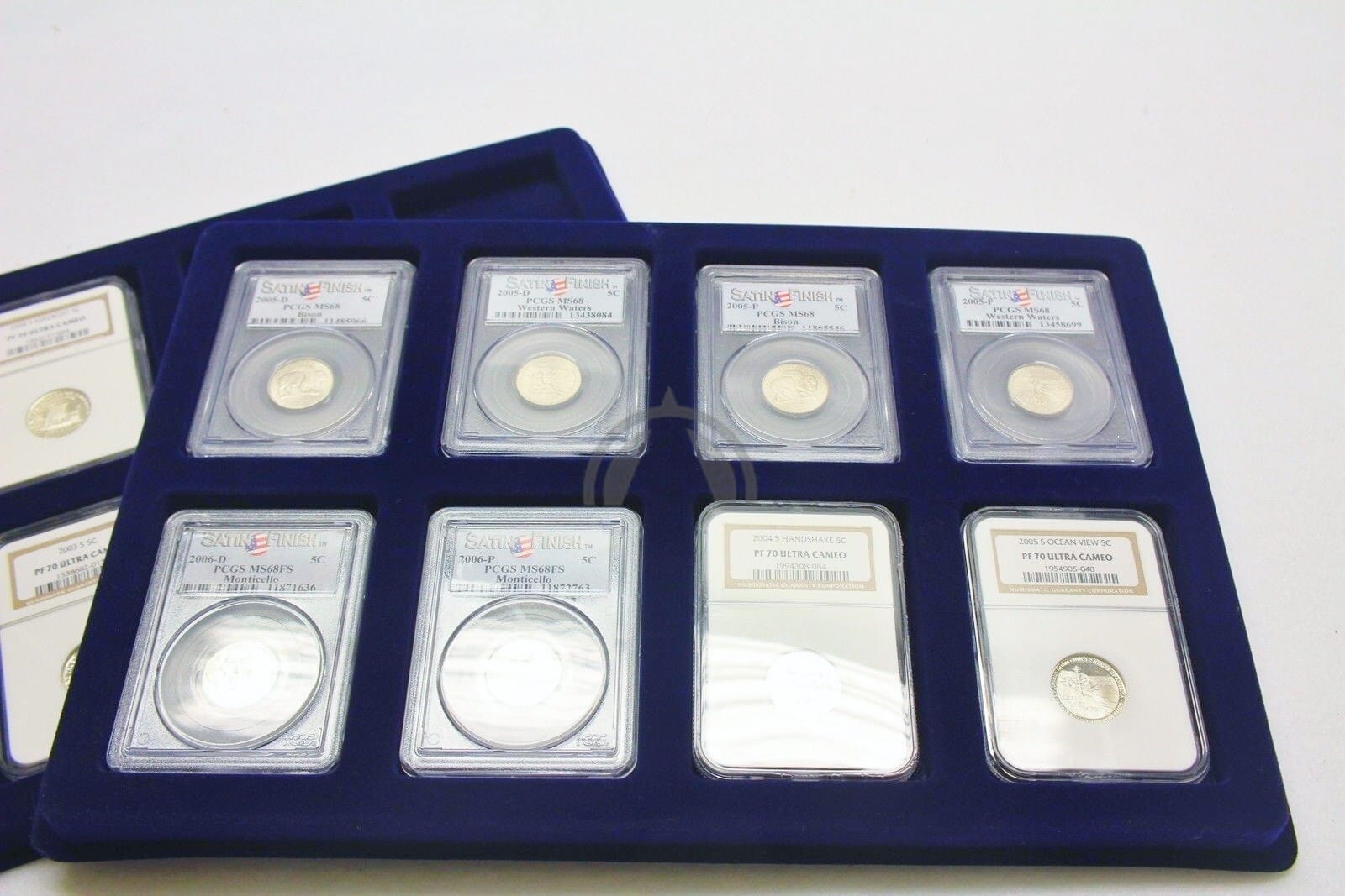 2 Blue Coin Trays For 16 Certified Pcgs Or Ngc Slabs, 8 Slabs Per Tray 2 2 Blue Coin Trays for 16 Certified PCGS or NGC Slabs, 8 Slabs per Tray - Image 2