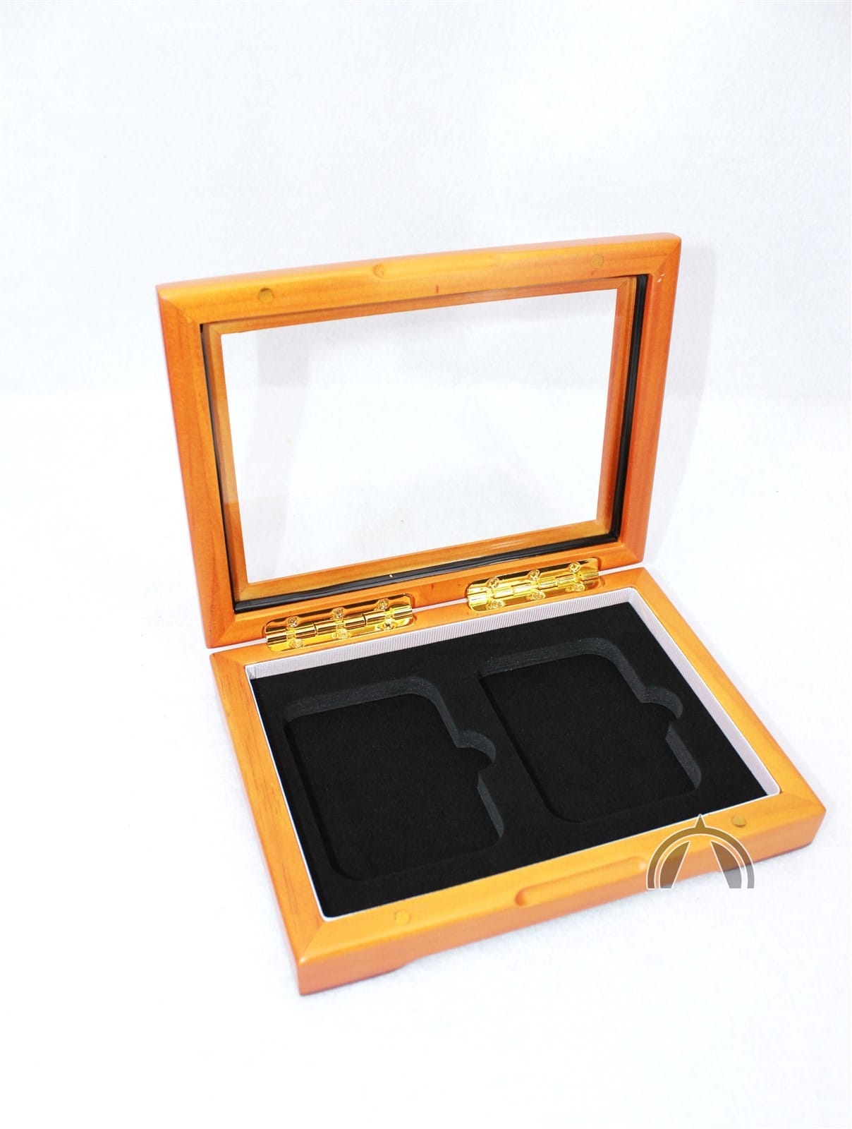 Wood Box With Glass Top For 2 Pcgs And/Or Ngc Certified Coin Slabs 4 Wood Box with Glass Top for 2 PCGS and/or NGC Certified Coin Slabs - Image 4