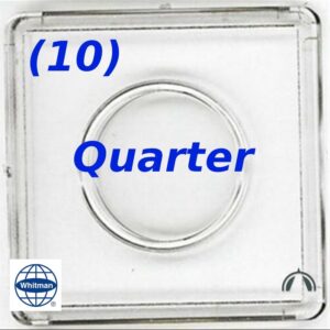 10 Whitman Clear Plastic 2x2 Snaplock Coin Holders for US Quarter 24.3mm - Ten