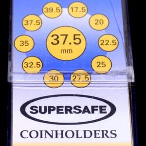 37.5mm Supersafe Self Adhesive 2x2 Flips for Coins of the World - 50 Flips / Box
