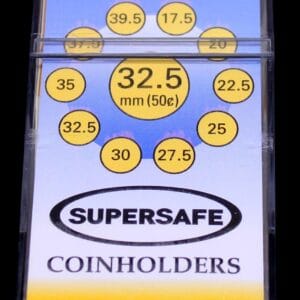 32.5mm Supersafe Self Adhesive 2x2 Flips for US Half Dollar - 50 Flips / Box