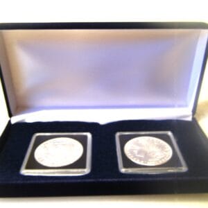 Blue Velvet Display Box for Coins in 2x2 Snaplock Holders Holds 2 Snaplocks