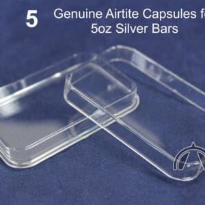 5 Pack of 5oz Genuine Air-Tite Direct Fit Silver Bar Capsules / Air Tight