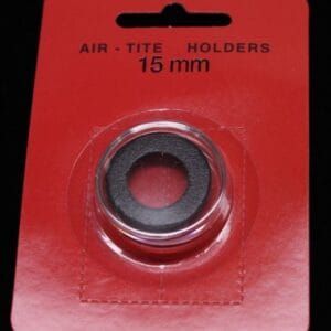 15mm Air-Tite Capsule Holder for Coin, Airtite Capsule with 15mm Black Ring