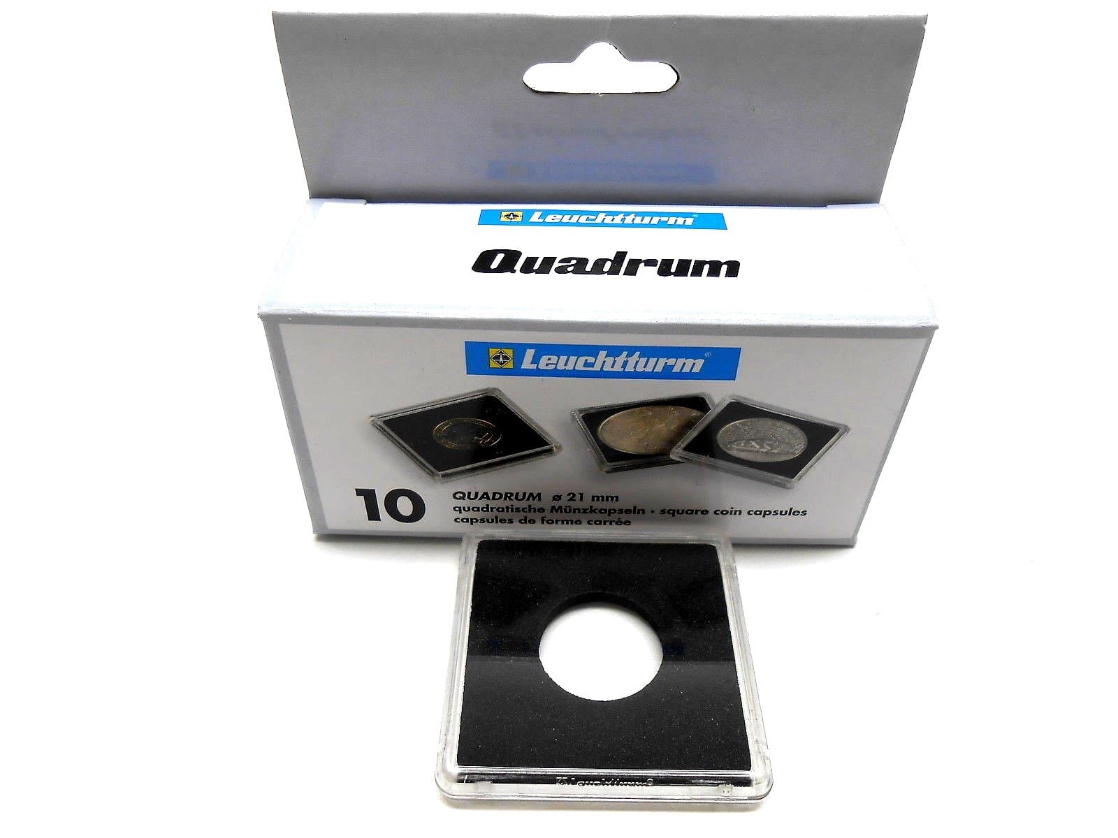 21Mm - 10 Quadrum Square Coin Holders (Capsules) For Us Nickels, Liberty Buffalo 1 21mm - 10 Quadrum Square Coin Holders (Capsules) for US Nickels, Liberty Buffalo