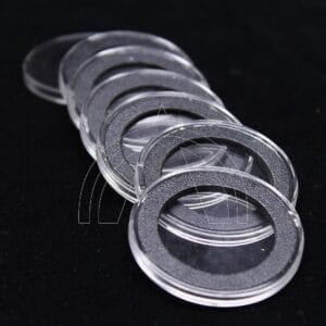 10 Genuine Airtite Holder Capsules w Black Rings for 35mm World Coins and Tokens